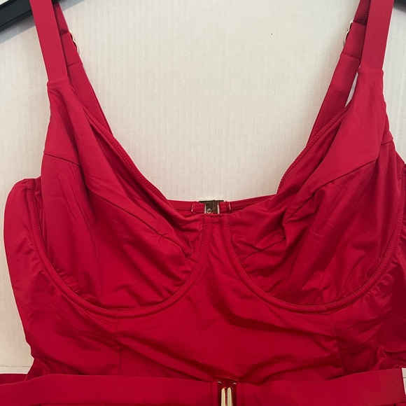 City Chic Women's Plus Lily Underwire One Piece SwimwearSalsa NWT - Picture 3 of 10